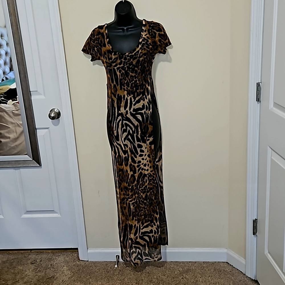 Leopard print swim suit cover up